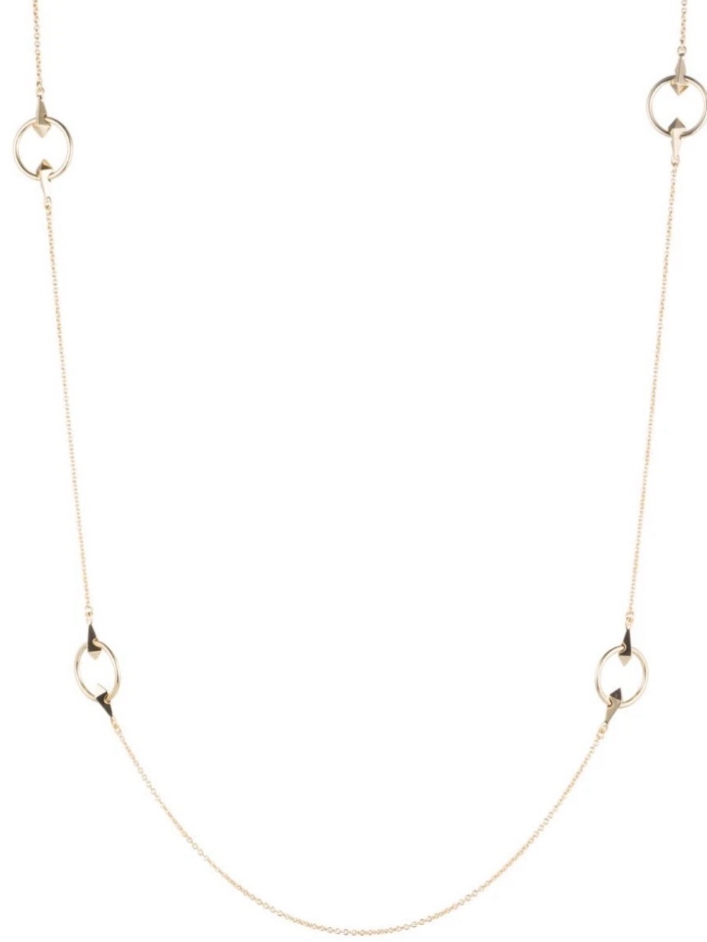 Alexis Bittar Gold Miss Havisham Pierced Pyramid Station Necklace